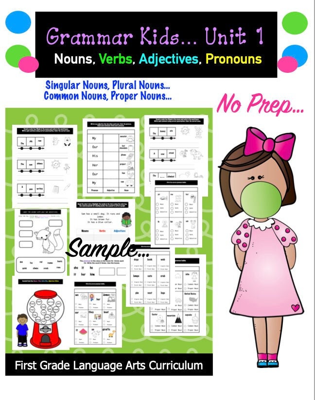First Grade Grammar Workbook Etsy First grade grammar workbook etsy