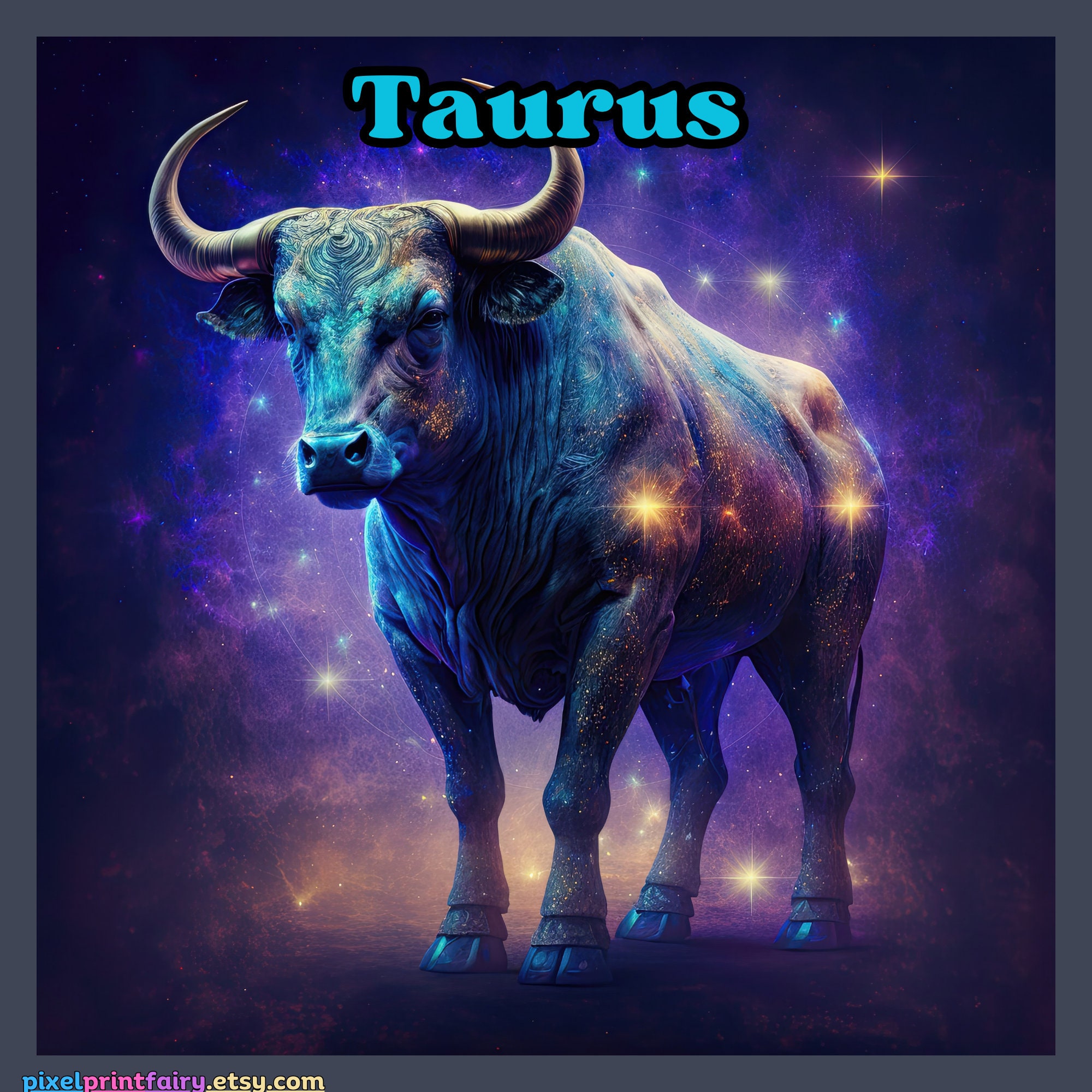 TAURUS Zodiac Sign Clipart Taurus Earth Sign PNG Transfer to Any Item