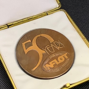 USSR Medal "50 Years USSR INFLOT Shipping Agency". Soviet Table Medal.