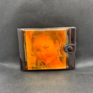 Antiga carteira feminina de bolso estéreo 3D soviético. Garota. Carteira Vintage da URSS.