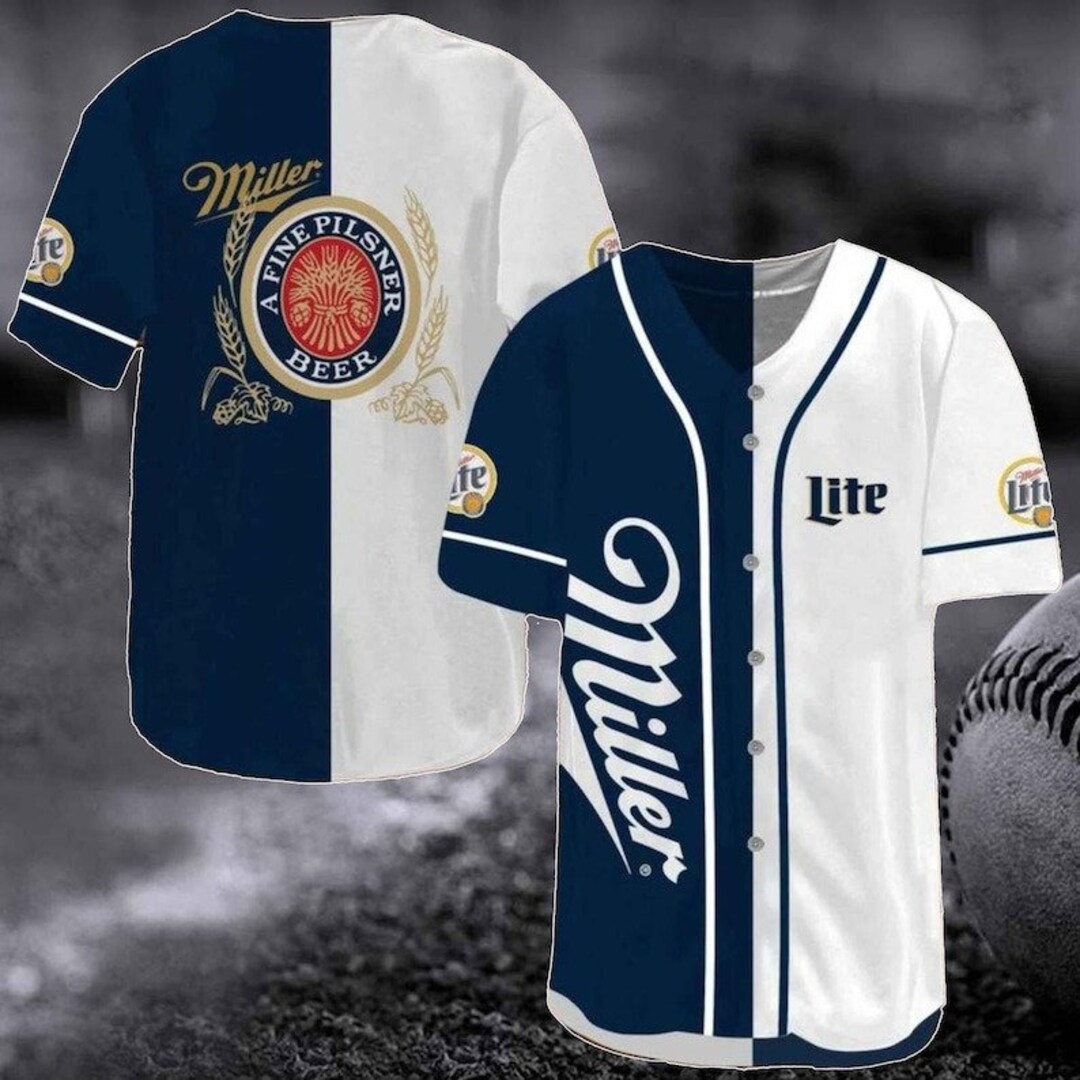 Miller Lite Baseball Jersey Miller Lite Beer 3D Shirt Beer Etsy
