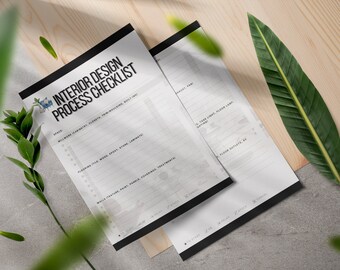 Lista de verificación de diseño de interiores imprimible, descarga instantánea, lista de verificación imprimible, lista de verificación del proceso de diseño de interiores de bricolaje, proceso de diseño de interiores