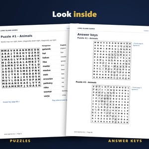 Hungarian Word Search for Language Learners, Volume 1 | 60 Printable Puzzles with English Meanings | Hyperlinked PDF image 3