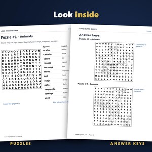 Spanish Word Search for Language Learners, Volume 1 | 60 Printable Puzzles with English Meanings | Hyperlinked PDF image 3