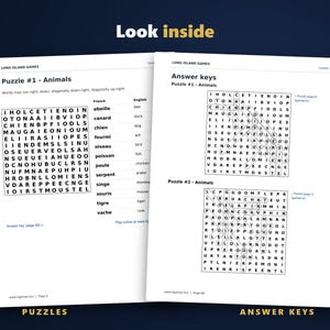 French Word Search for Language Learners, Volume 1 | 60 Printable Puzzles with English Meanings | Hyperlinked PDF image 3