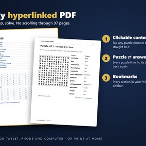 French Word Search for Language Learners, Volume 1 | 60 Printable Puzzles with English Meanings | Hyperlinked PDF image 2