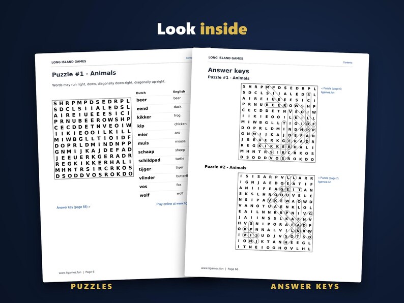 Dutch Word Search for Language Learners, Volume 1 | 60 Printable Puzzles with English Meanings | Hyperlinked PDF image 3