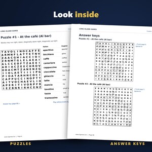 Italian Word Search for Language Learners, Volume 2 | 60 Printable Puzzles with English Meanings | Hyperlinked PDF image 3
