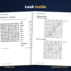 Swedish Word Search for Language Learners, Volume 1 | 60 Printable Puzzles with English Meanings | Hyperlinked PDF image 3