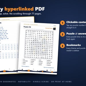 Halloween Word Search | 48 Printable Puzzles with Answers | Color and B&W | Hyperlinked PDF | Party and Classroom Activity image 2
