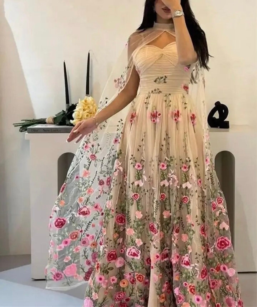 Embroidered Floral Dress main image 1