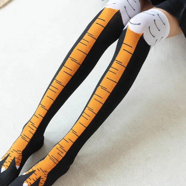 Funny Chicken Paw Stocking - Over-knee Pressure Thin Leg Long Stockings - Women's Spring Autumn Winter Socks - Middle High School Girls