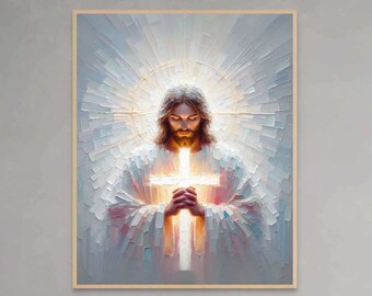 Oración cristiana, arte cristiano, oración de Jesús, pintura cristiana, pintura de Jesús, arte SUD, arte de la pared del versículo bíblico, arte imprimible de las Escrituras
