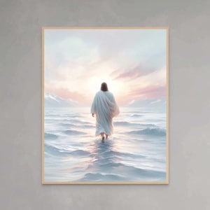 Jesus Christ Walking on Water, Christian Art, Picture of Jesus, LDS Art, Bible Verse Wall Art, Catholic Art, Christian Printable Wall Art