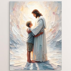 Er liebt dich, Christliche Kunst, Jesus mit Jungen, LDS Art, Bibelkunst, Christliche Malerei, Bild von Jesus, Jesus mit Kindern, Christliche Drucke