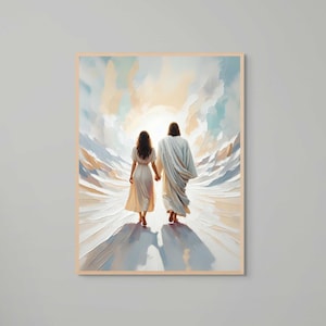 A Journey Together, Christian Art, Jesus Walking with Woman, Jesus Painting, LDS Art, Bible Wall Art, Jesus Christ Painting, Jesus and Girl