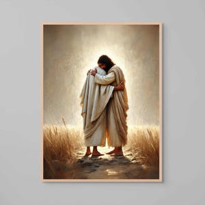 He Saved You, Christian Wall Art, Jesus with Man, Jesus Watercolour, LDS Painting, Bible Painting, Jesus Download, Jesus Art Prints