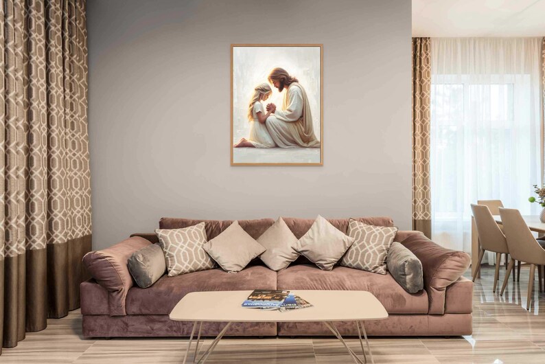 Jesus and Girl, Christian Painting, Jesus With Kids, Jesus Christ