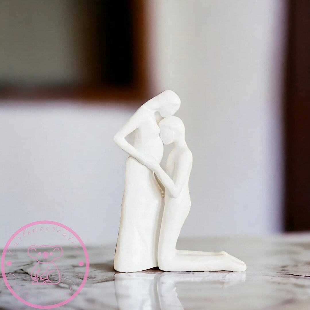 Nordic Pregnant Couple Statue, Minimalistic Pregnant Statue, Nordic ...