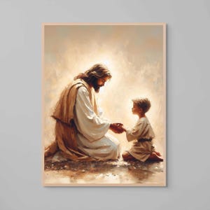 His Healing Touch, Christian Wall Art, Jesus Praying with Boy, Jesus Art, LDS Art, Bible Print, Christ with Kids, Jesus Prints, Catholic Art
