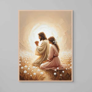 Your Savior, Christian Wall Art, Jesus Praying with Girl, Picture of Jesus, LDS Art, Bible Art, Jesus with Woman, Jesus Art, Christian Art