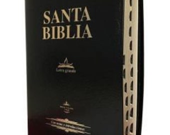 Biblia RVR1960 Gigante Concordancia Piel Fabricada Color Negro con Indice