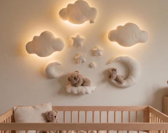 Cloud Wall Night Lights with Remote: Handmade Nursery Decor