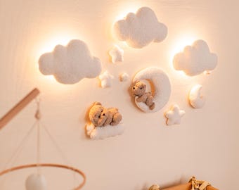 Cloud Wall Night Lights with Remote: Handmade Nursery Decor