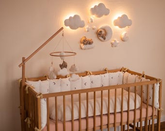 Boucle Cloud Wall Light Nursery Decor, Teddy Bear Night Light