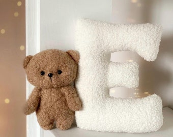 Personalized Boucle Letter with Bear: Nursery Name Garland