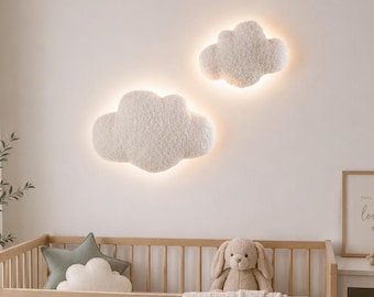Bouclé Cloud Wall Light  ,Nursery Night Lamp ,Kids Room Decor