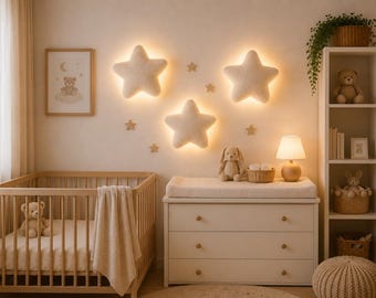 Star Wall Lights, Nursery Wall Decor, Plush Star Night Lights,