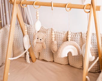 Brinquedo de ginástica Boucle Baby: móbile suspenso de urso, nuvem, estrela e lua