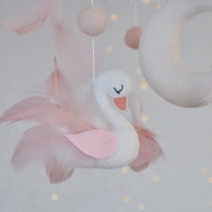 Schwan Baby mobile Kinderzimmer Baby mobile rosa mobile Baby-Dusche vorhanden Geschenk für Baby Mädchen