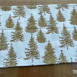 Golden Christmas Tree Christmas Fabric