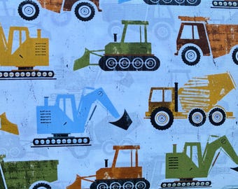 Half a Yard Construction Trucks Fabric