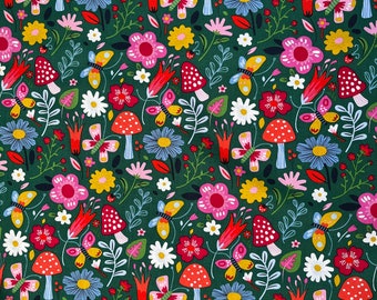 Floral Mushroom Fabric