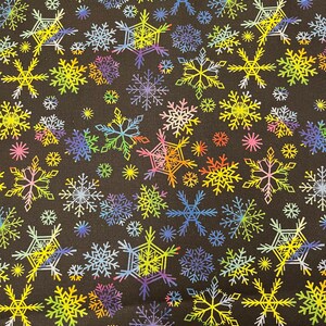 Rainbow Snowflakes Fabric