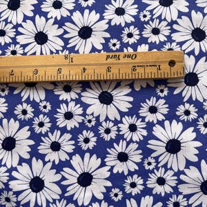 Blue Daisies Floral Fabric