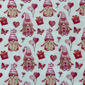 Valentines Day Gnomes Fabric