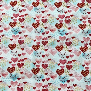 Hearts and Dots Valentines Day Fabric