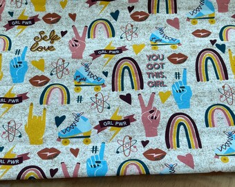 Girl Power Women Empowerment Fabric