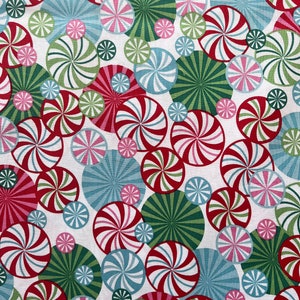 Colorful Peppermint Christmas Fabric