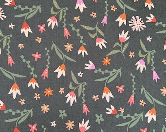 Dark Green Floral Fabric