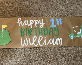 Hand Painted Custom Party Banner- Painted Banner- Paper Banner - Birthday Banner - Party Decor - Party Sign