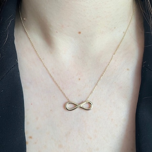 14K Gold Forever Infinity Necklace, Real Gold Infinite Love Necklace, Valentines day gift, Infinity Bond Necklace, Dainty Valentine Necklace