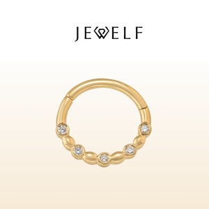 14k Gold Diamond Daith Jewelry, Daith Hoop Piercing, Real Diamond Daith Earring Hoop, Gold Daith Clicker, Diamond Nose Ring, Septum Ring