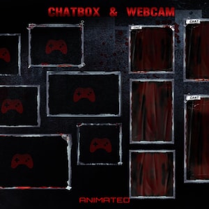 Horror Stream Layout Horror Stream Overlay Package – Black & White Room, Halloween (digital ...