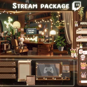 Pacote de sobreposição de fluxo Lofi sala verde - Telas de transmissão Twitch - Sobreposição de fluxo Neon - Sobreposições Twitch Lofi - Cenas de transmissão - Sobreposições