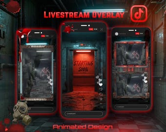 Dark Horror Stream Overlay Package: Black Room, Halloween TikTok, YouTube (Digital Download)